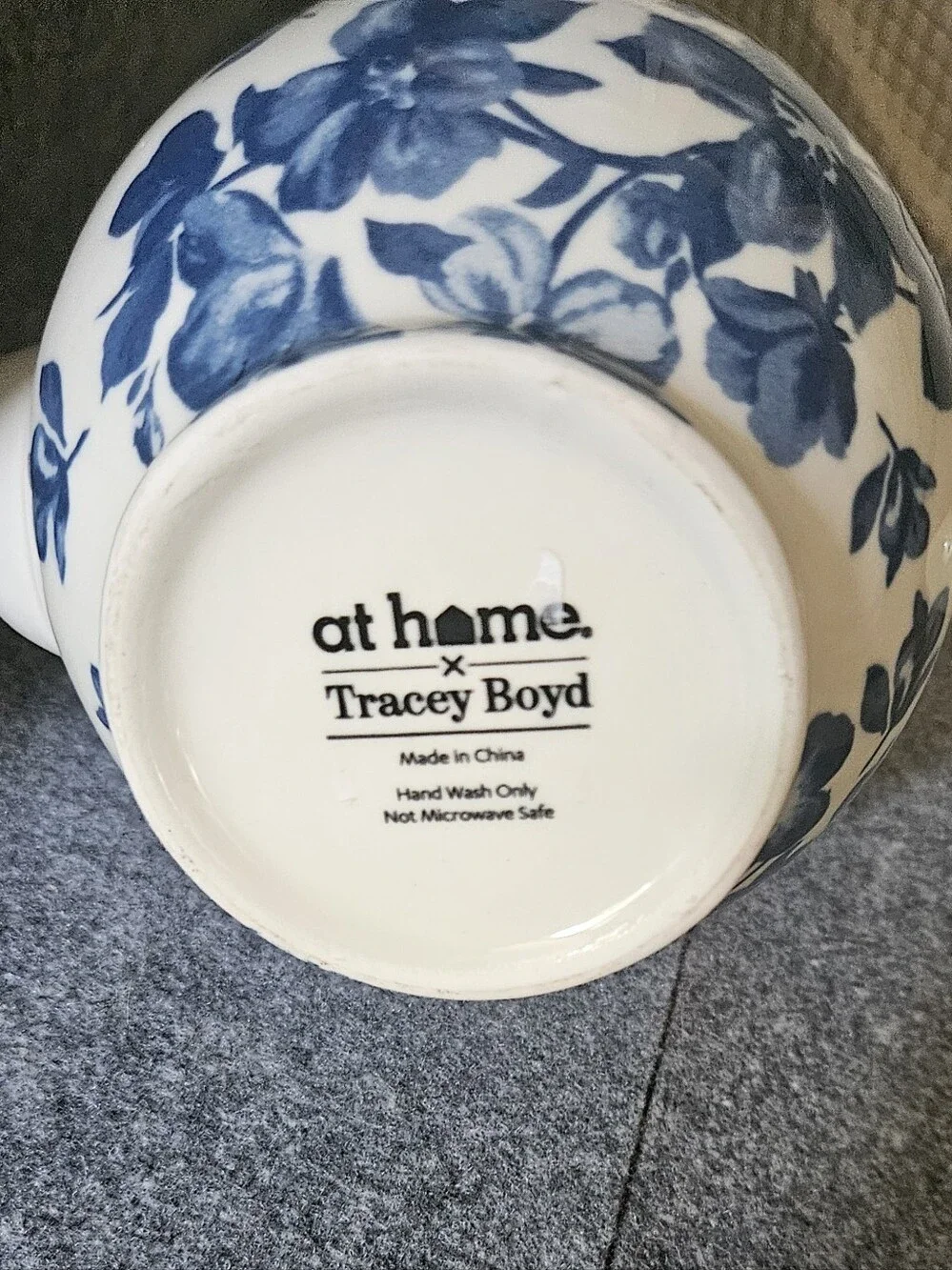 Tracy Boyd White Ceramic Teapot with Blue Floral Accent